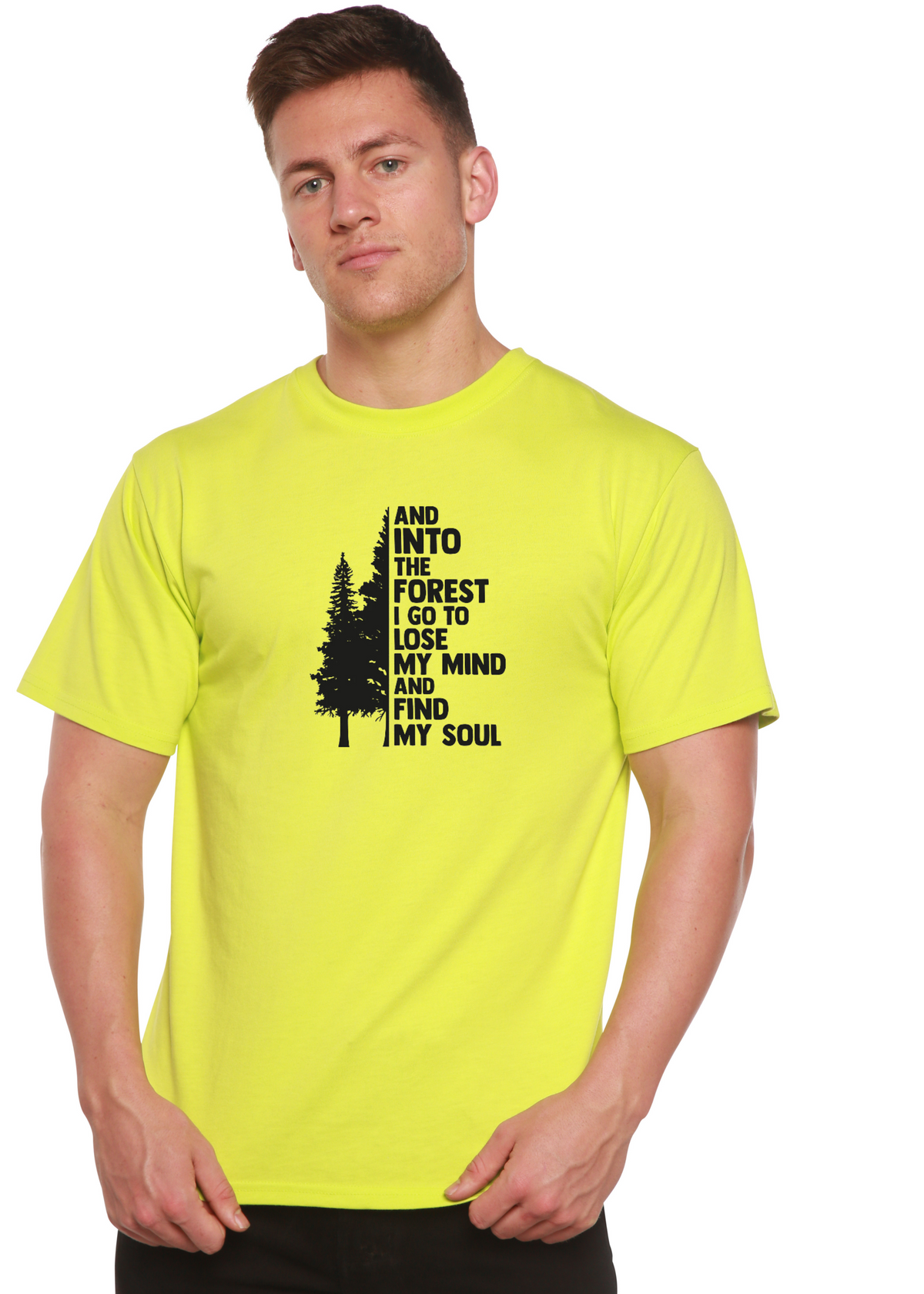 And Into The Forest I Go Men's Bamboo Viscose/Organic Cotton Short Sleeve Graphic T-Shirt