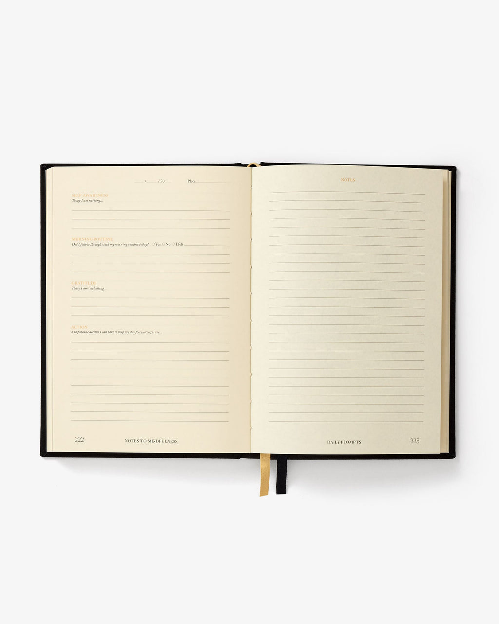Notes to Mindfulness Journal — Stone Black (Guided Journal)