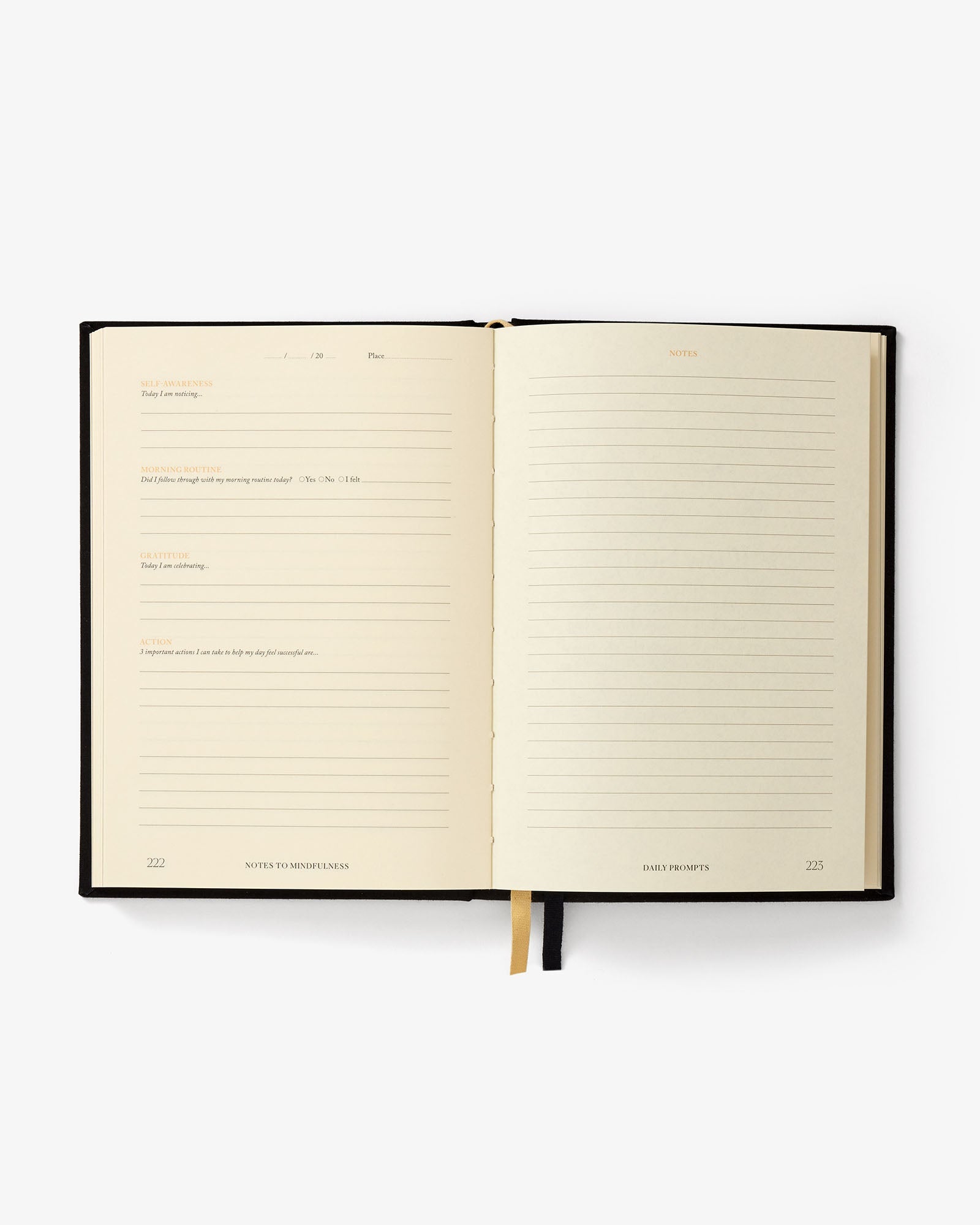 Notes to Mindfulness Journal — Stone Black (Guided Journal)