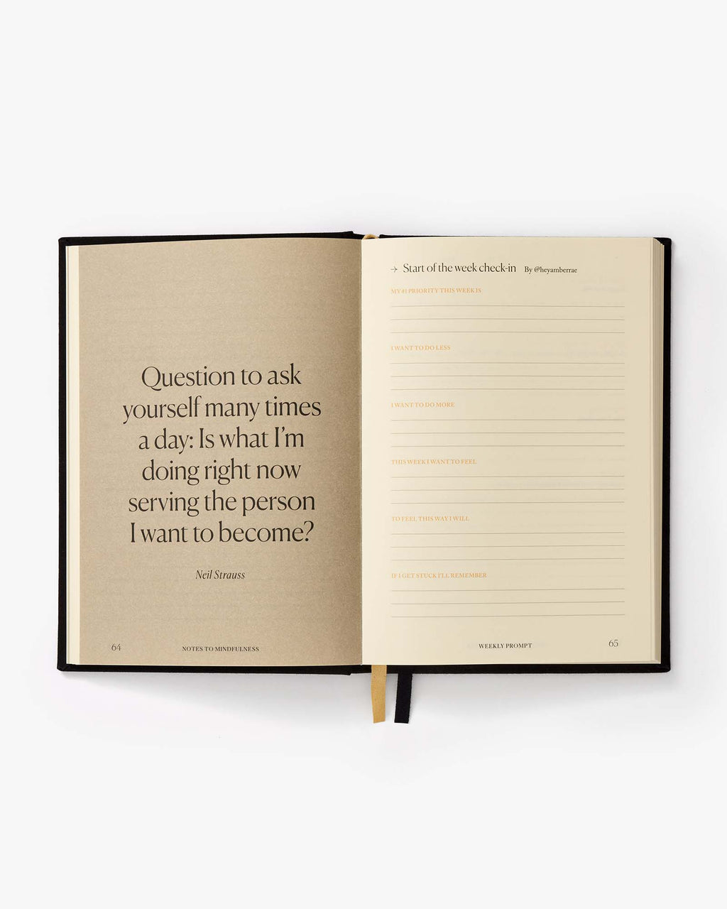 Notes to Mindfulness Journal — Stone Black (Guided Journal)