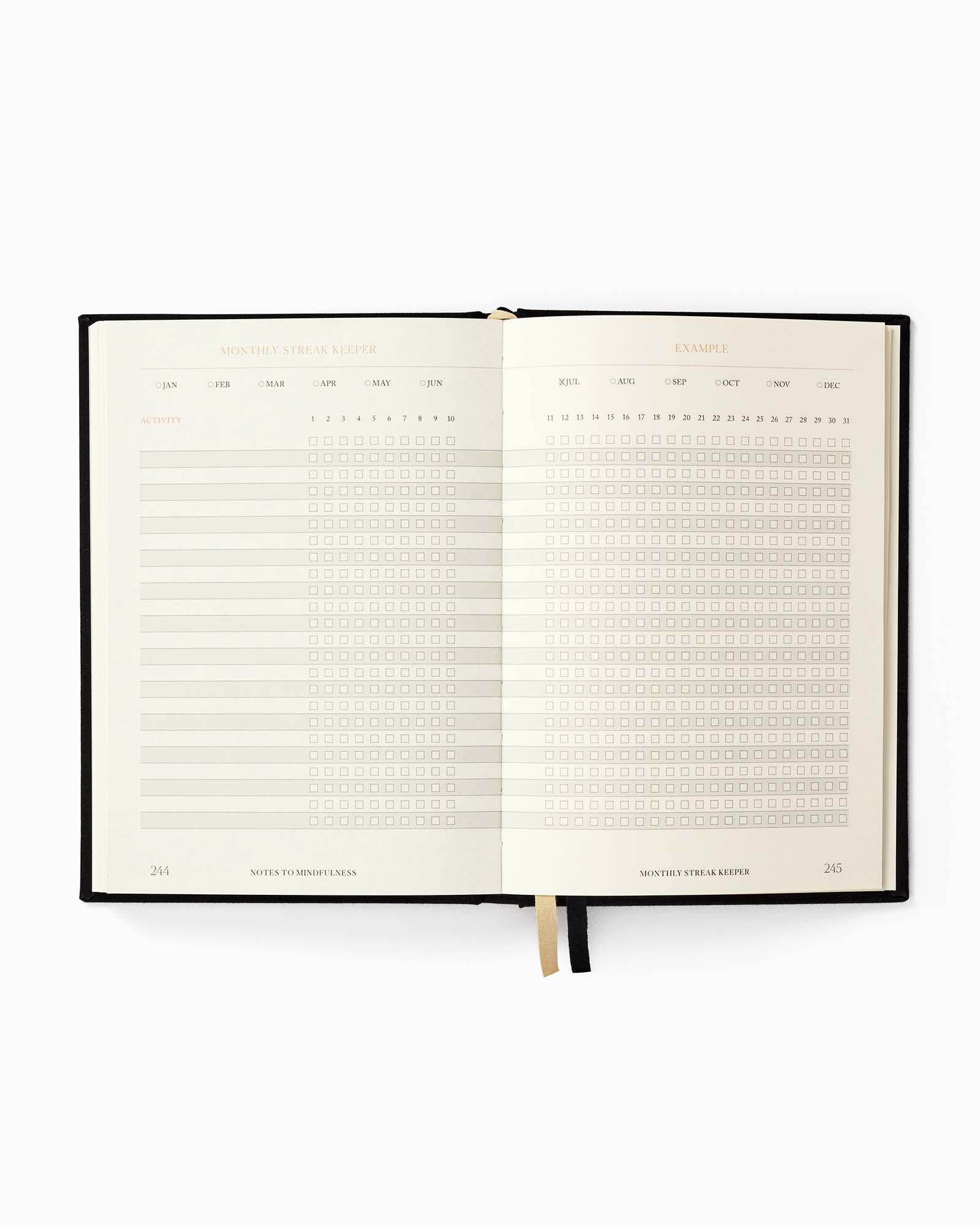 Notes to Mindfulness Journal — Stone Black (Guided Journal)