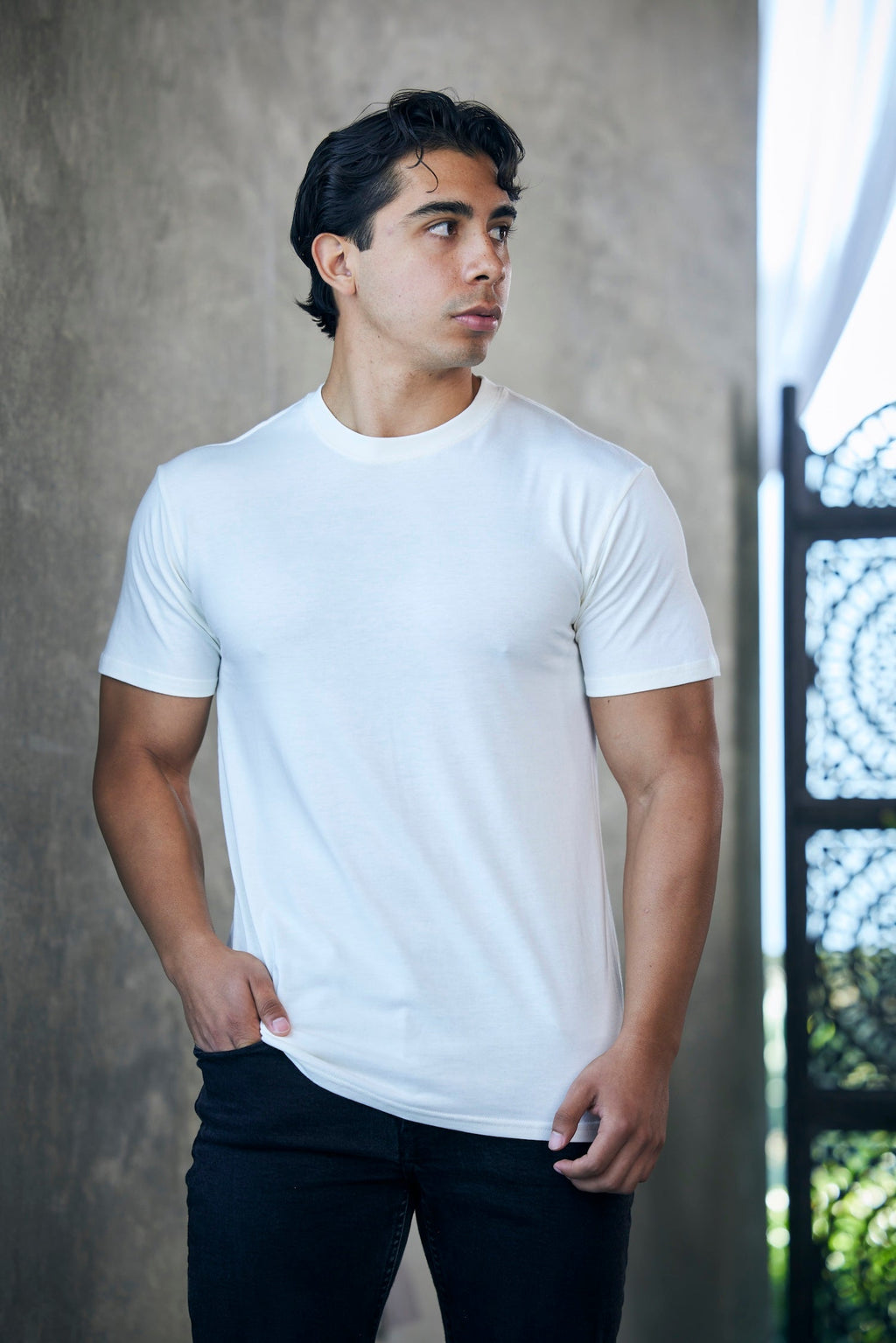 Men's Bamboo T-Shirt — Organic Cotton Blend, Classic Cut