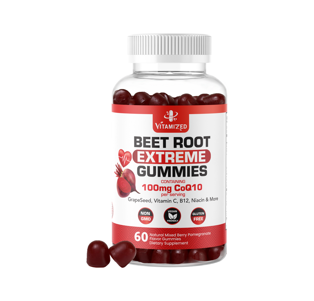 Beet Root Extreme Gummies with CoQ10, 60 Count