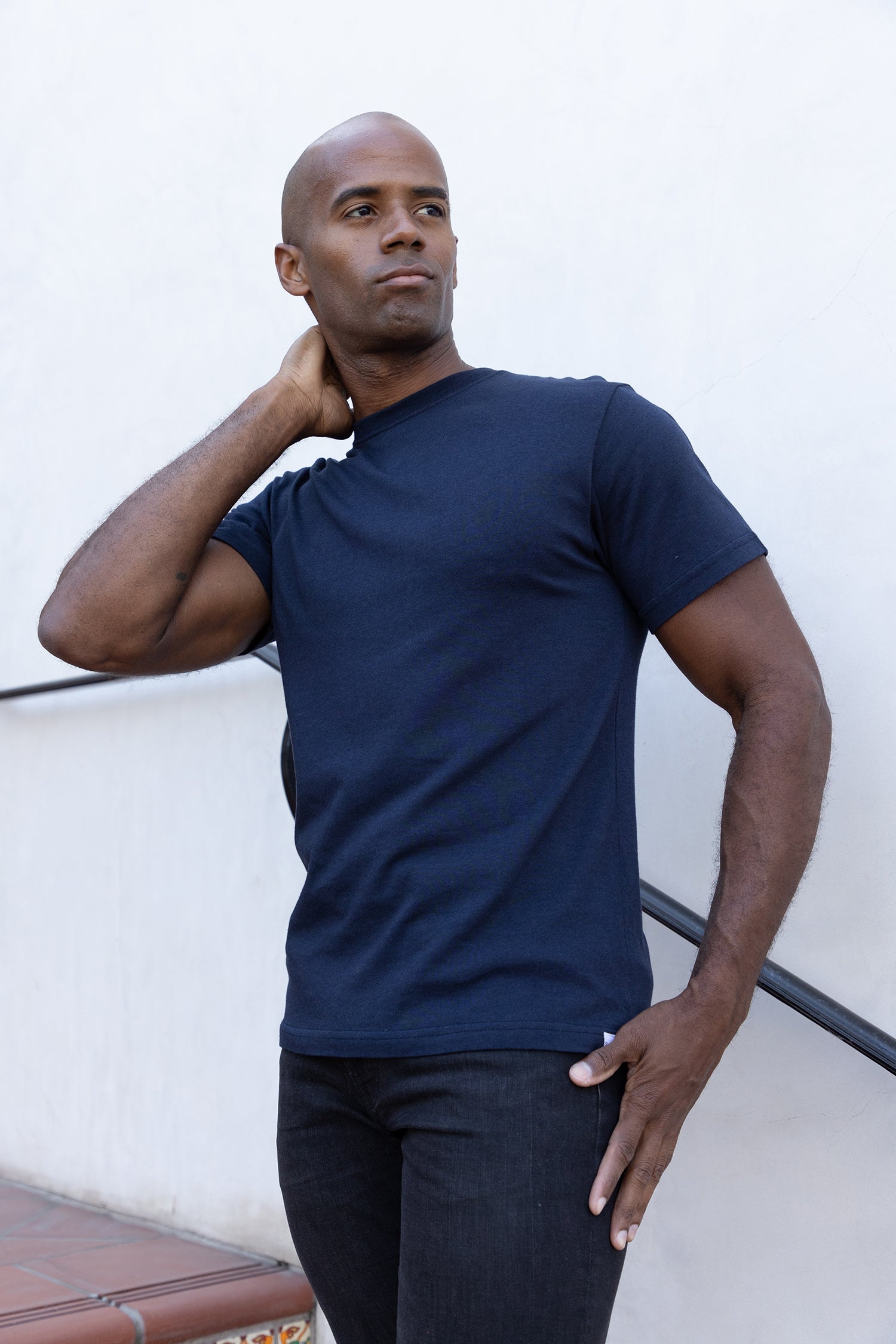 Men's Bamboo T-Shirt — Organic Cotton Blend, Classic Cut