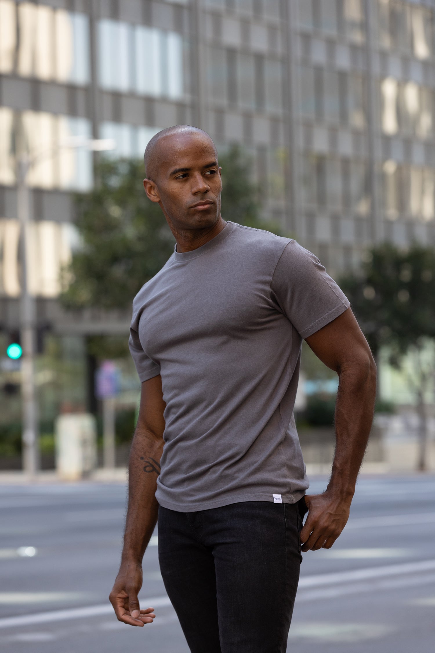 Men's Bamboo T-Shirt — Organic Cotton Blend, Classic Cut